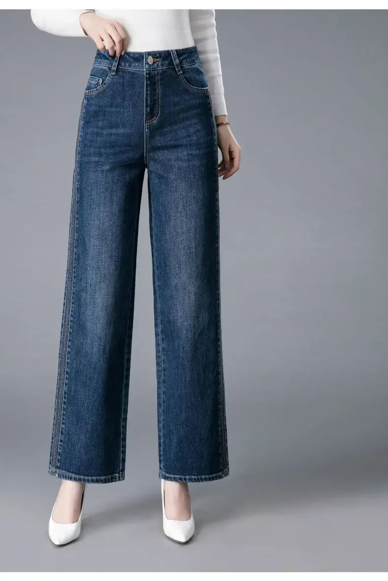 High Waist Stretch Straight Jeans Korean Fashion Streetwear Y2k Jean Women New Trousers Style Women's Clothes 2024 Reviews Many