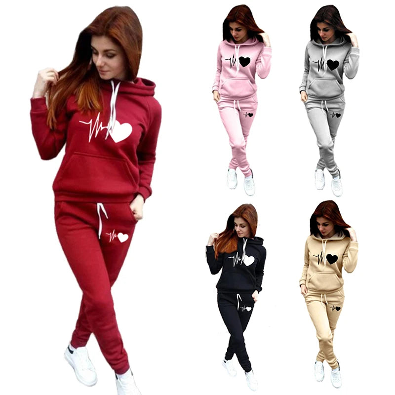 Stylish Women's Tracksuit Set: Pullover Hoodie and Long Pants for Ultimate Comfort