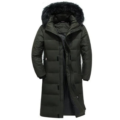 KOLMAKOV Men's Extended Length Down Parka with Removable Hood for Big and Tall Sizes S-6XL