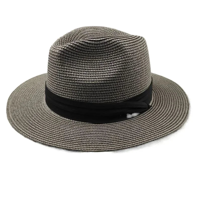 Men's and Women's Plus Size Panama Sun Hats - Wide Brim Straw Hats for Summer Beach Outings