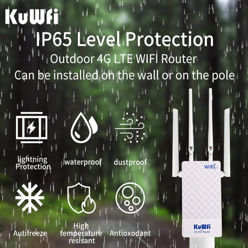 KuWFi Outdoor 4G LTE Router – Your Ultimate Solution for Fast and Dependable Internet Anywhere!