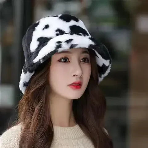 Chic Faux Fur Bucket Hat for Women - Warm Lamb Wool Fisherman Cap for Fall and Winter Activities