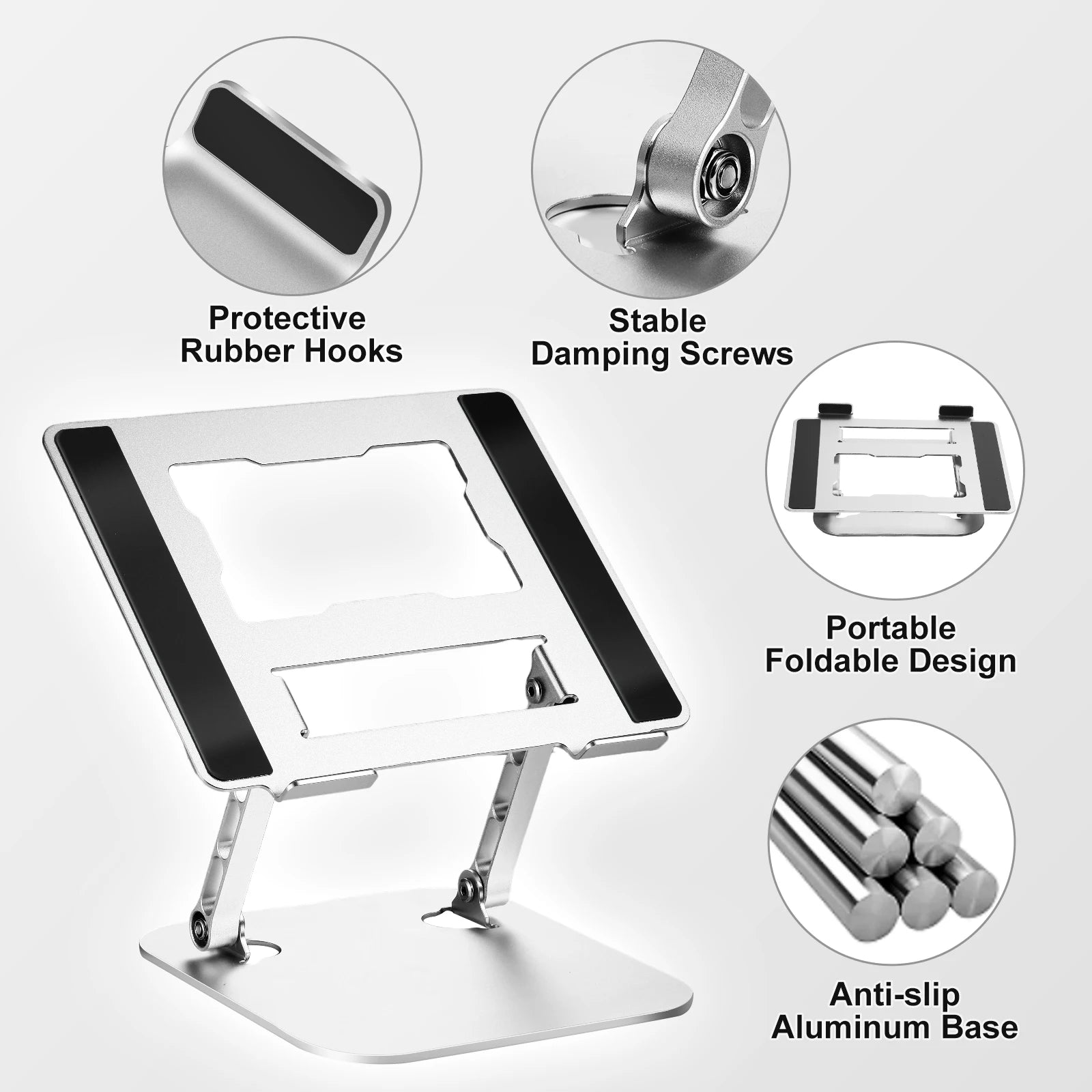 Ergonomic Adjustable Aluminum Laptop Stand – Portable and Versatile for All Devices!