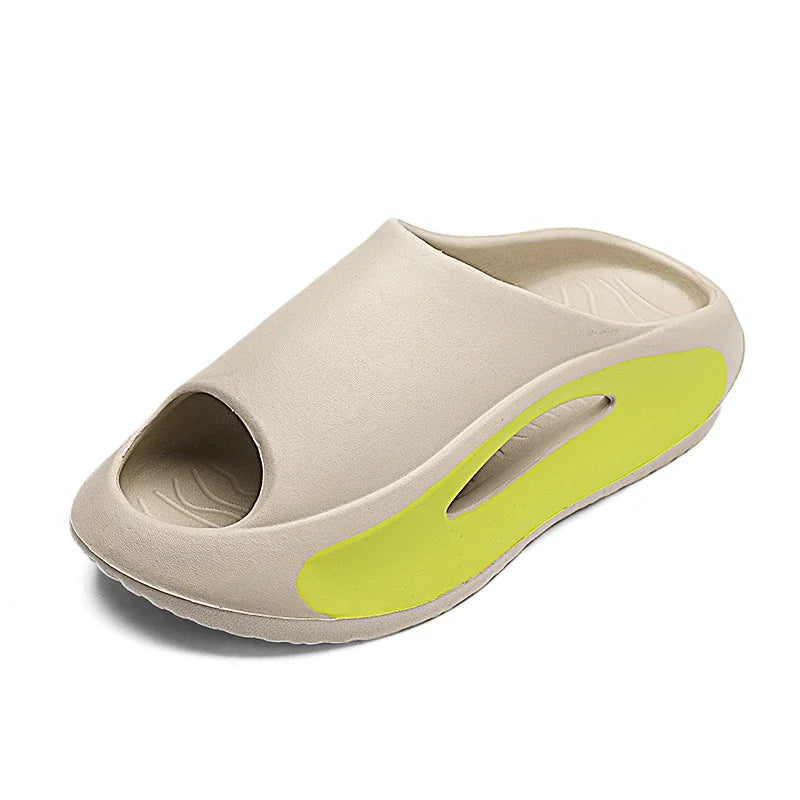 Men's Designer Leather Summer Slip-Ons with Elevating Comfort - Stylish Pink and Tennis Sandals