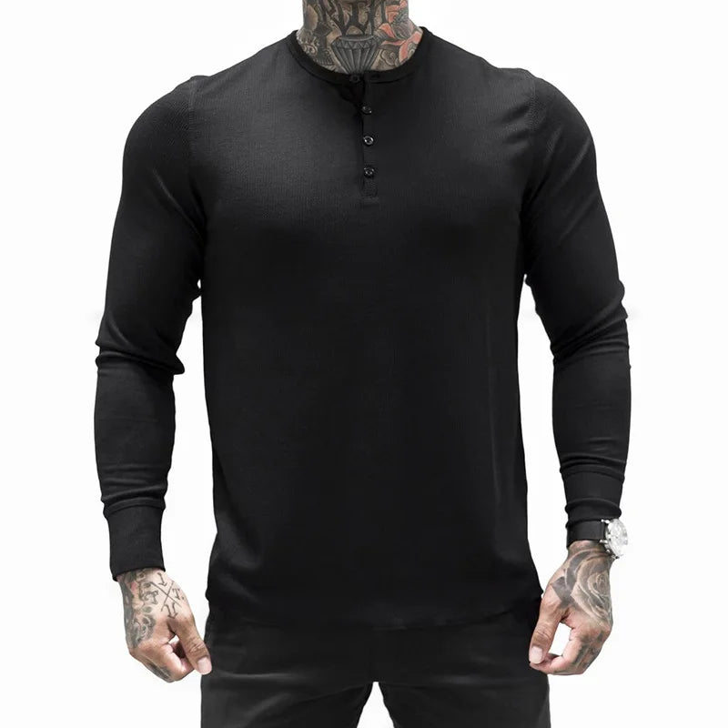 Stylish Slim Fit Long Sleeve Polo T-Shirt for Men - Premium Casual Top for Gym and Daily Activities