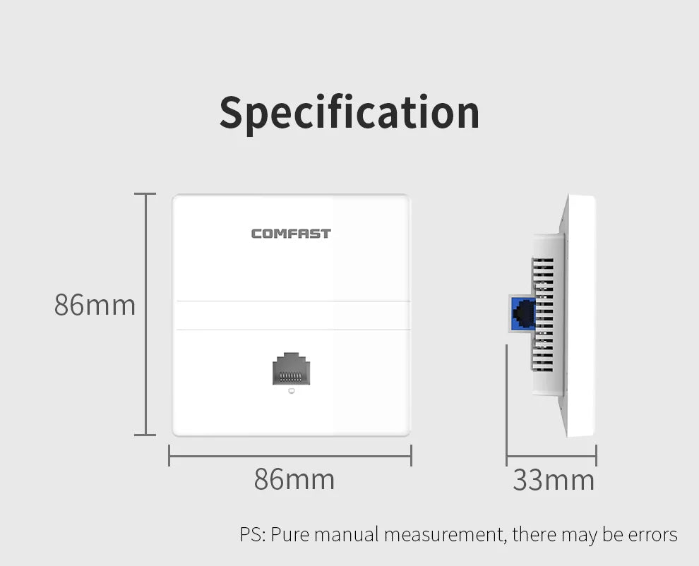 1200Mbps High-Speed Dual Band In-Wall Wi-Fi Access Point for Enhanced Connectivity