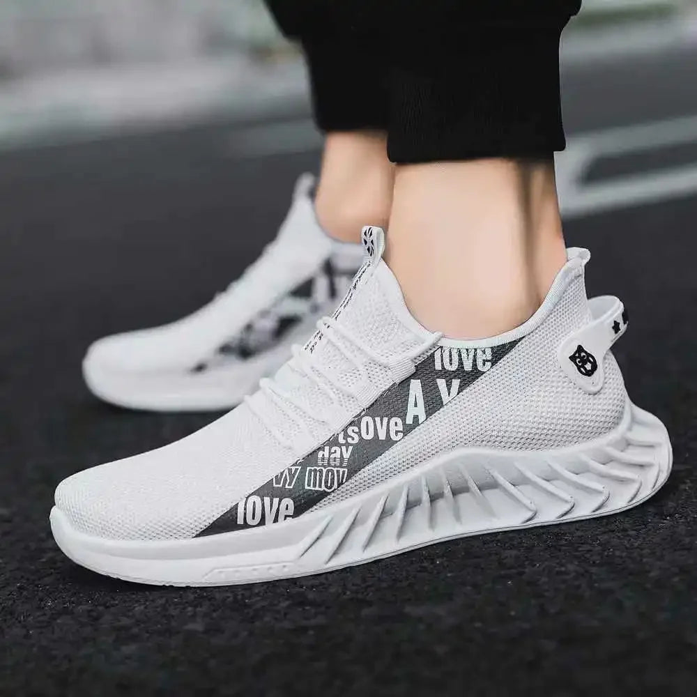 Luxury Men's Summer Sneakers - Round Nose Breathable Tennis Gym Casual Shoes