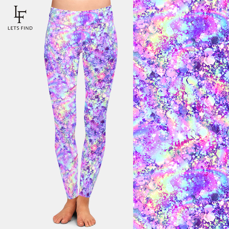 LETSFIND Women's High-Waisted 3D Glitter Fitness Leggings - Stylish & Comfortable Stretch Leggings for Every Occasion