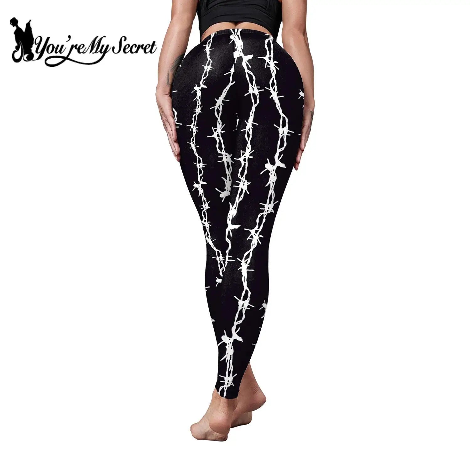 Gothic Enchantment 3D Scar Women’s High Waist Leggings with Divination Print - Sexy Stretch Ankle Pants for Yoga and Casual Wear