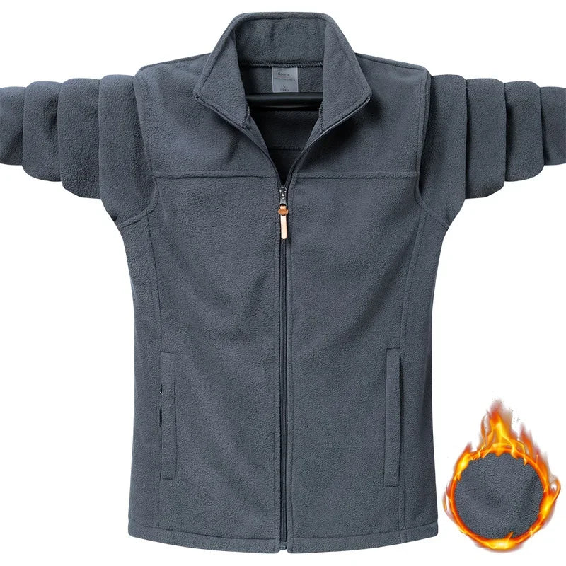 Oversized Men's Trendy Patchwork Fleece Jacket for Spring Sports and Casual Outings