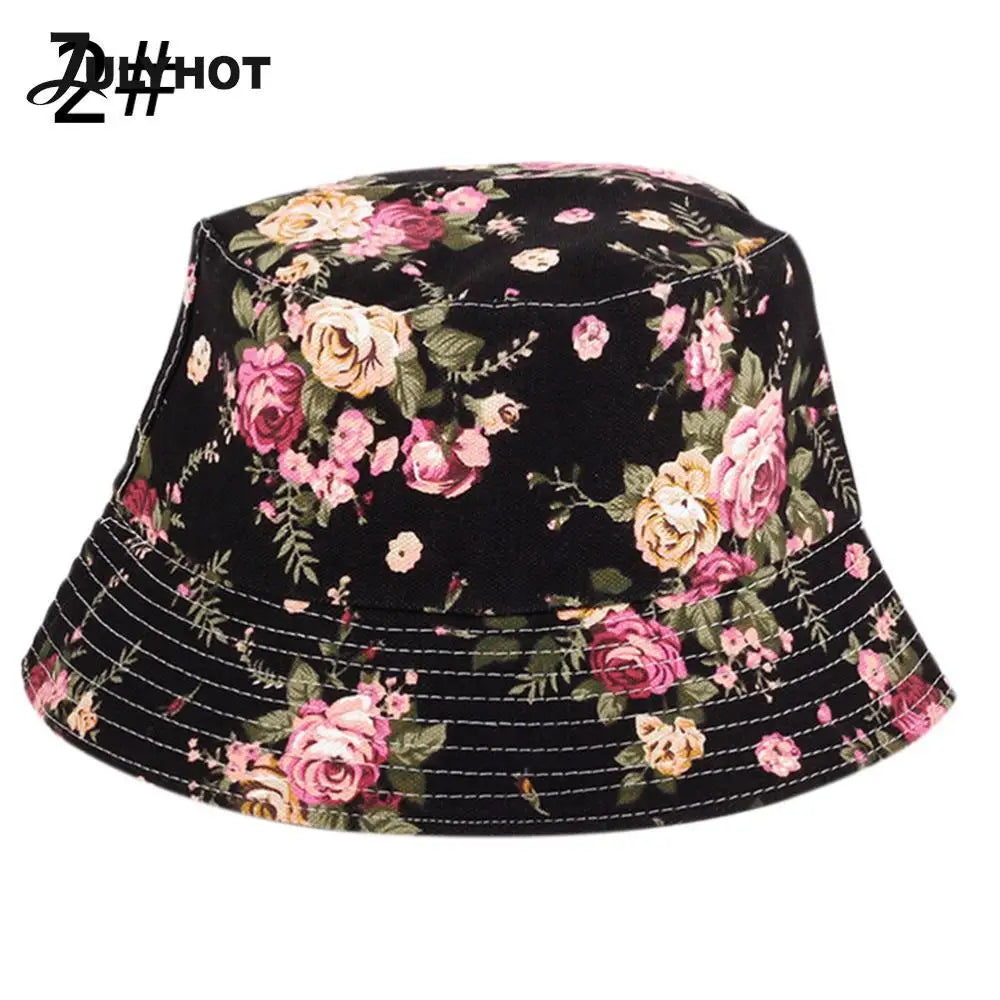 Floral Bucket Sun Hat for Summer Fun - Stylish Beach and Outdoor Cap with Sun Protection for Men and Women