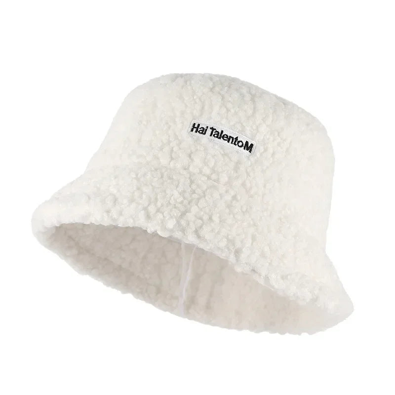 Chic Faux Fur Bucket Hat for Women - Warm Lamb Wool Fisherman Cap for Fall and Winter Activities