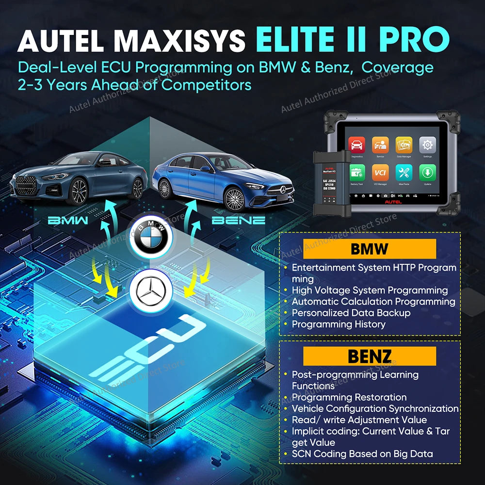 Autel MaxiSys Elite II PRO High-Performance Automotive Diagnostic & Programming Tool with 38+ Reset Functions, Bi-Directional Testing, and Multi-Language Accessibility