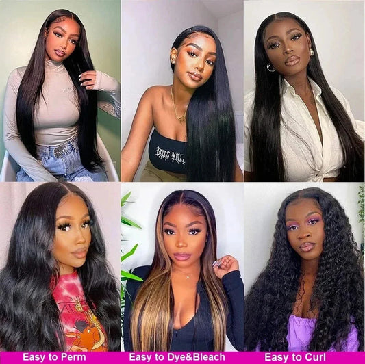 Premium 13x4 & 13x6 HD Straight Lace Frontal Wigs - 30 to 40 Inch Brazilian Human Hair for Women