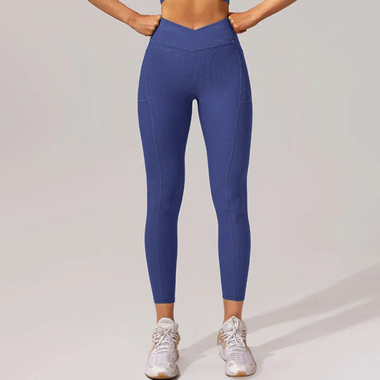 High-Waisted Booty-Lifting Women's Fitness Leggings - Seamless Push Up Stylish Workout Tights