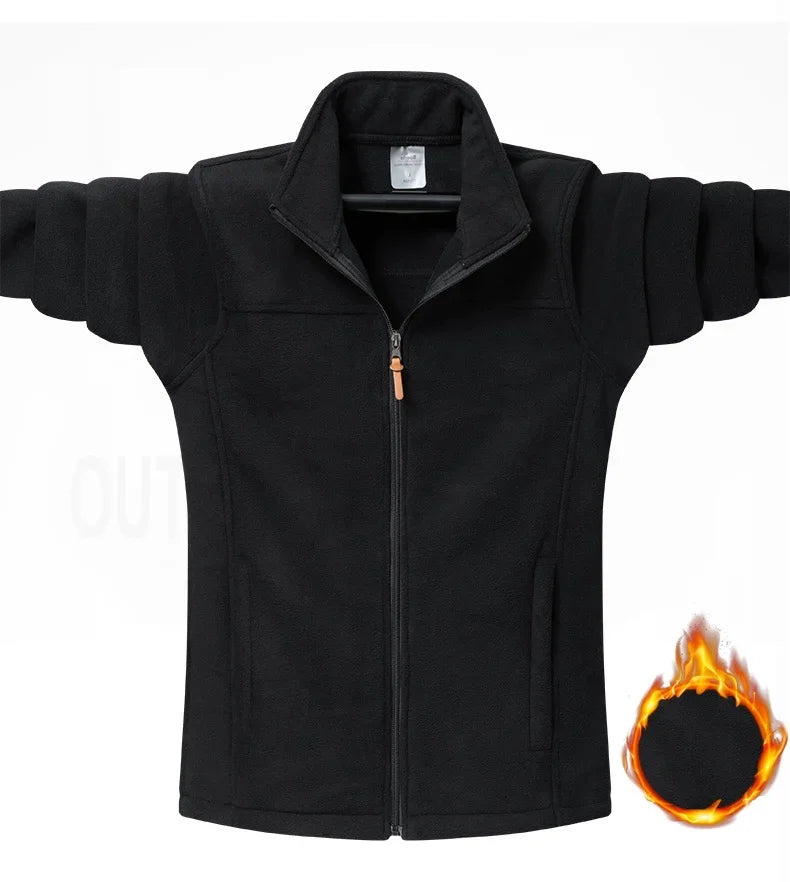 Oversized Men's Trendy Patchwork Fleece Jacket for Spring Sports and Casual Outings