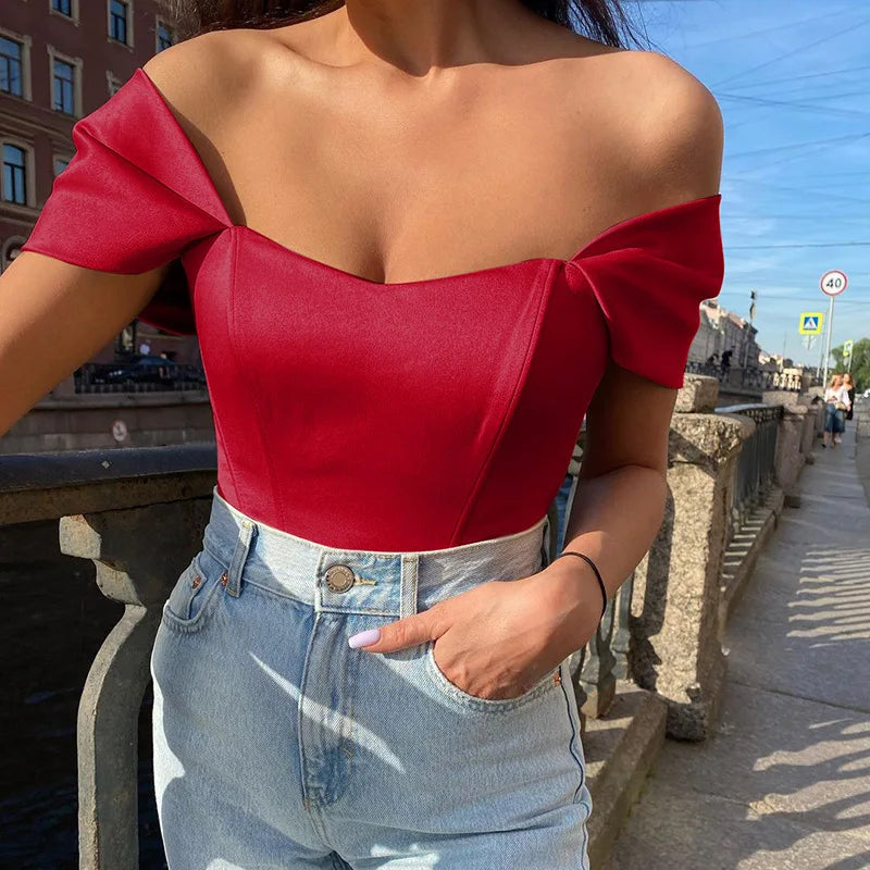 2024 Summer Satin Bow Tie Backless Corset Top for Women - Trendy Sleeveless Cropped Clubwear