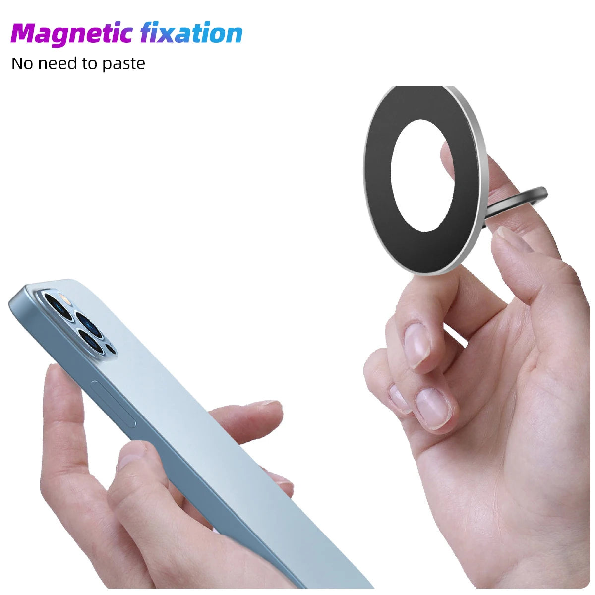 ANMONE MagSafe-Compatible Magnetic Phone Ring Holder for iPhone 12, 13, 14 Series - Removable Grip & Kickstand Accessory