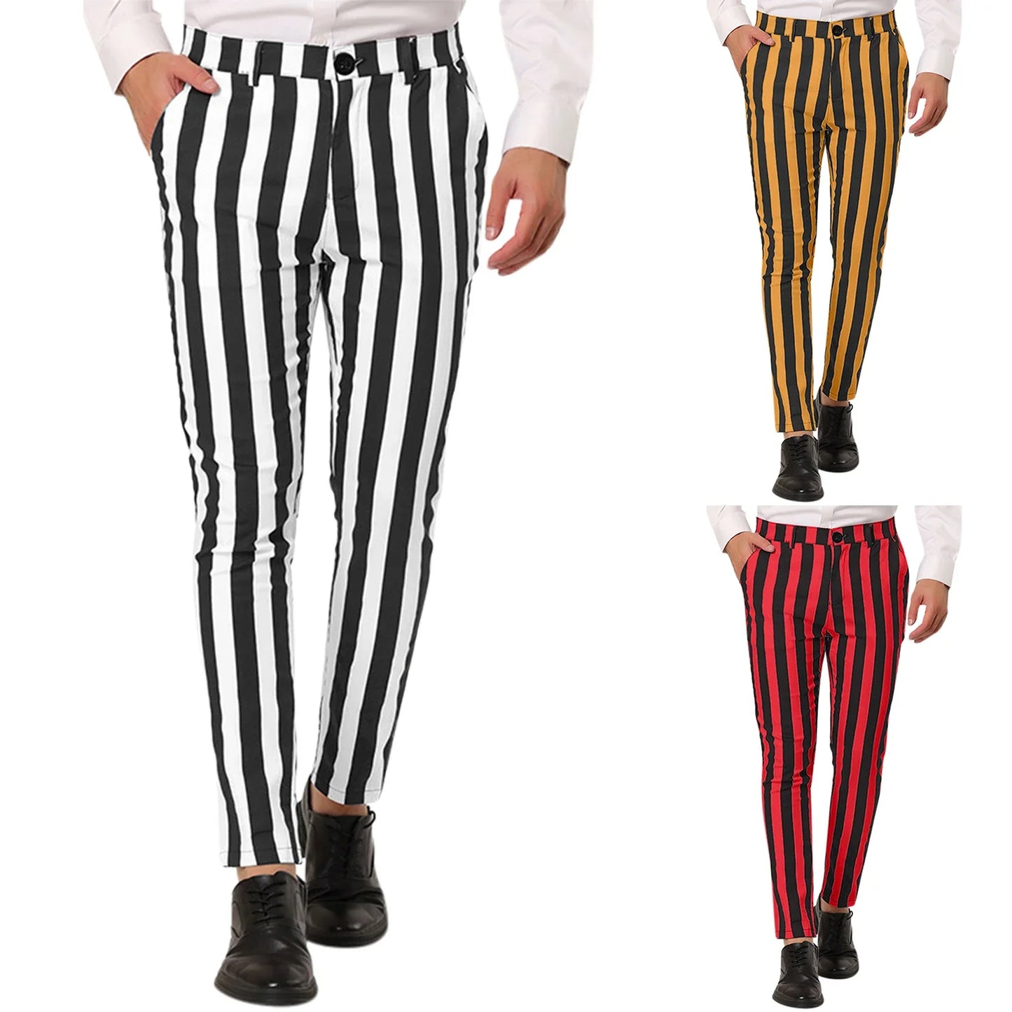 Male Business Suit Trousers Striped Large Size Refreshing Comfortable Casual Trousers Mens Big And Tall Pants