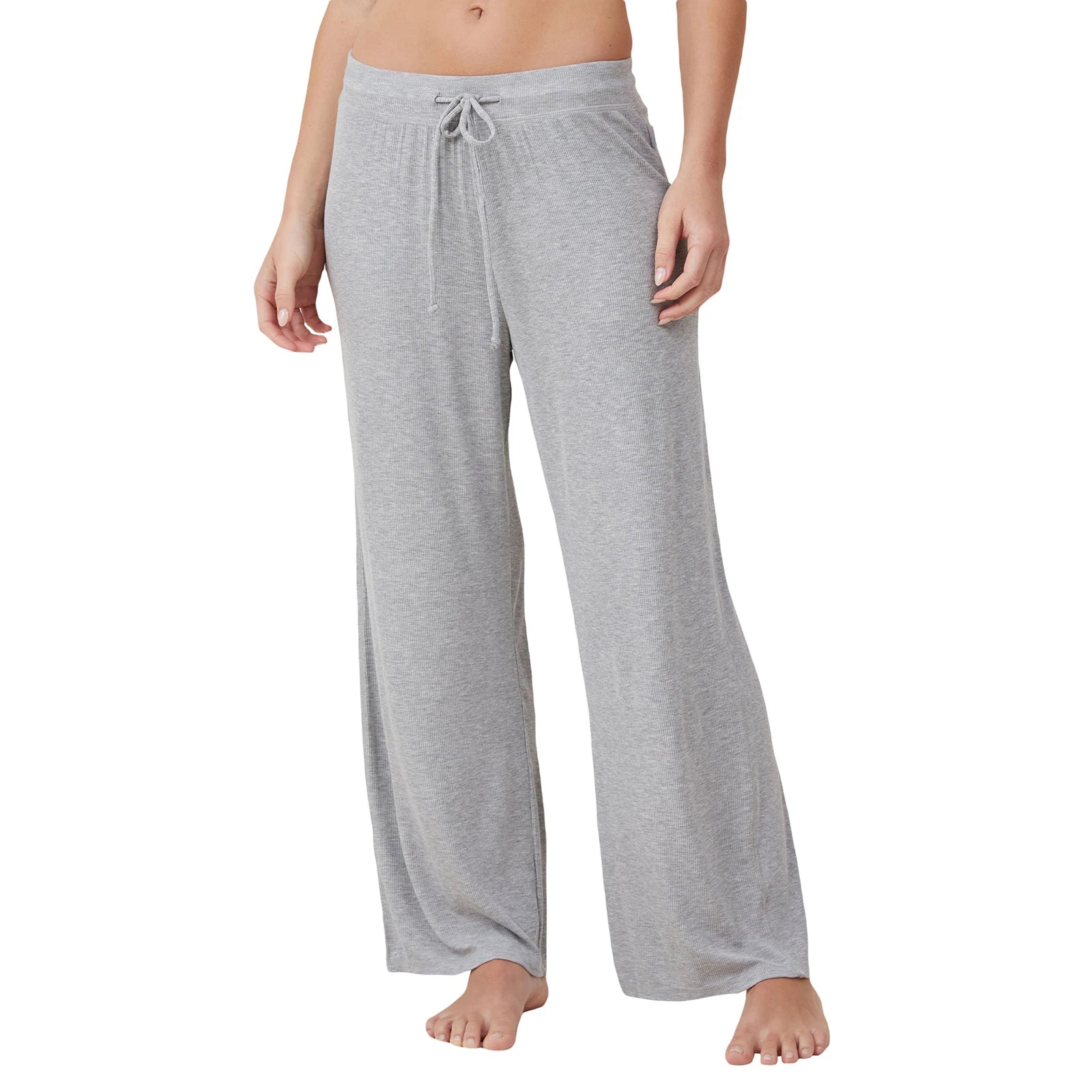 High-Waisted Wide-Leg Women's Lounge Pants - Comfy Casual Pajama Bottoms with Drawstring