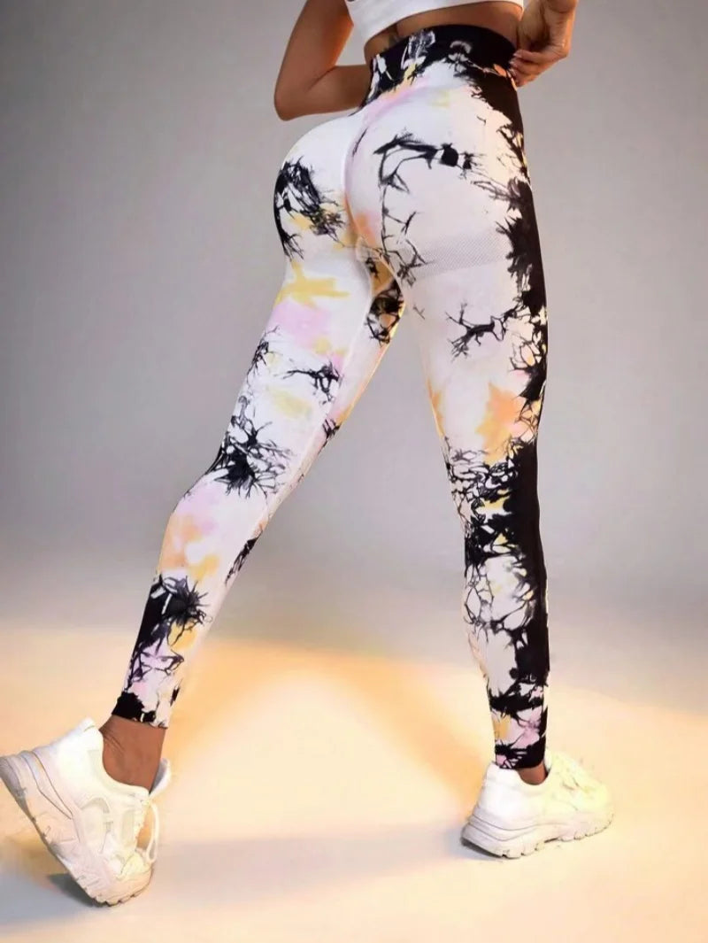 Women's High Waist 3D Printed Seamless Yoga Leggings - Push Up Booty Workout Pants for Fitness and Gym