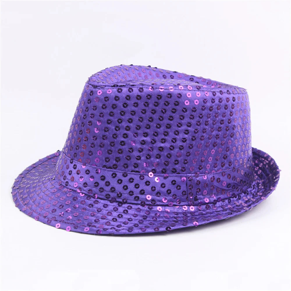 2024 Unisex Sequin Jazz Hat for Parties, Dances, and Celebrations - Dazzling Cowboy Cap with Adjustable Fit