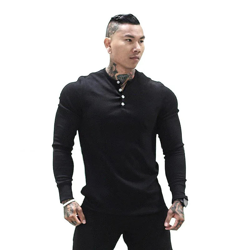 Stylish Slim Fit Long Sleeve Polo T-Shirt for Men - Premium Casual Top for Gym and Daily Activities