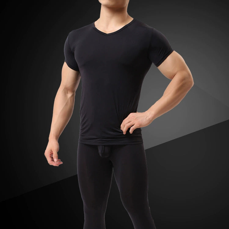 Men's Lightweight V-Neck Ice Silk Half Sleeve T-Shirt