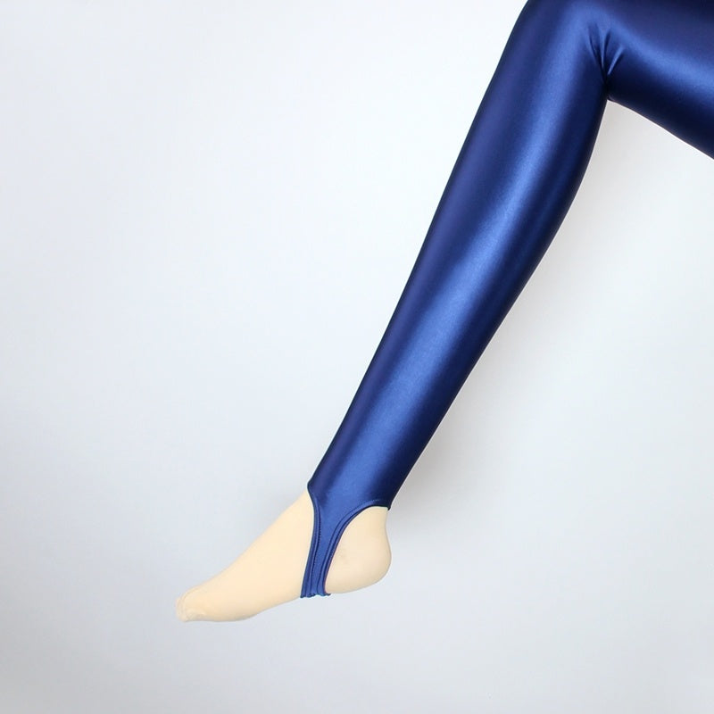 Women's Shiny Silky Elastic Leggings for Yoga and Fitness - Body Shaping Activewear