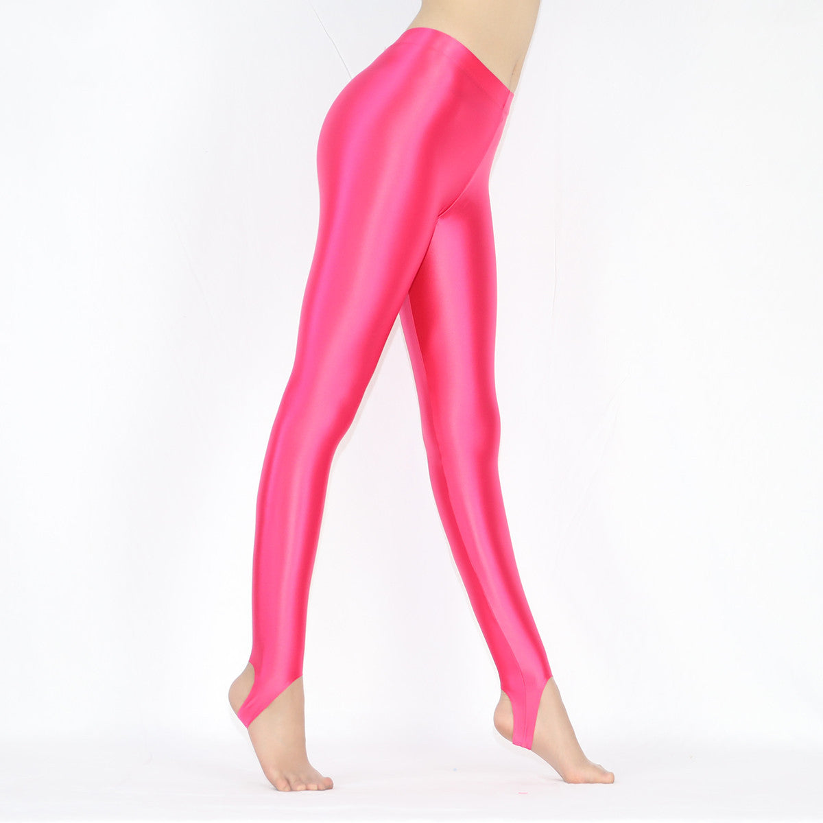 Women's Shiny Silky Elastic Leggings for Yoga and Fitness - Body Shaping Activewear