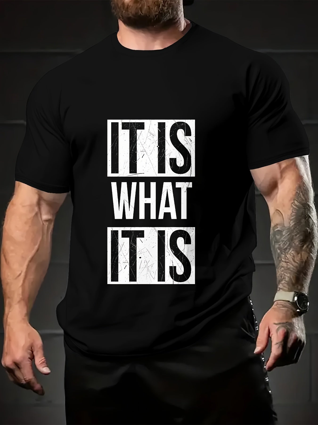 IT IS WHAT IT IS Men's Fun Summer Graphic Tee - Comfortable Short Sleeve T-shirt for Everyday Wear and Getaways