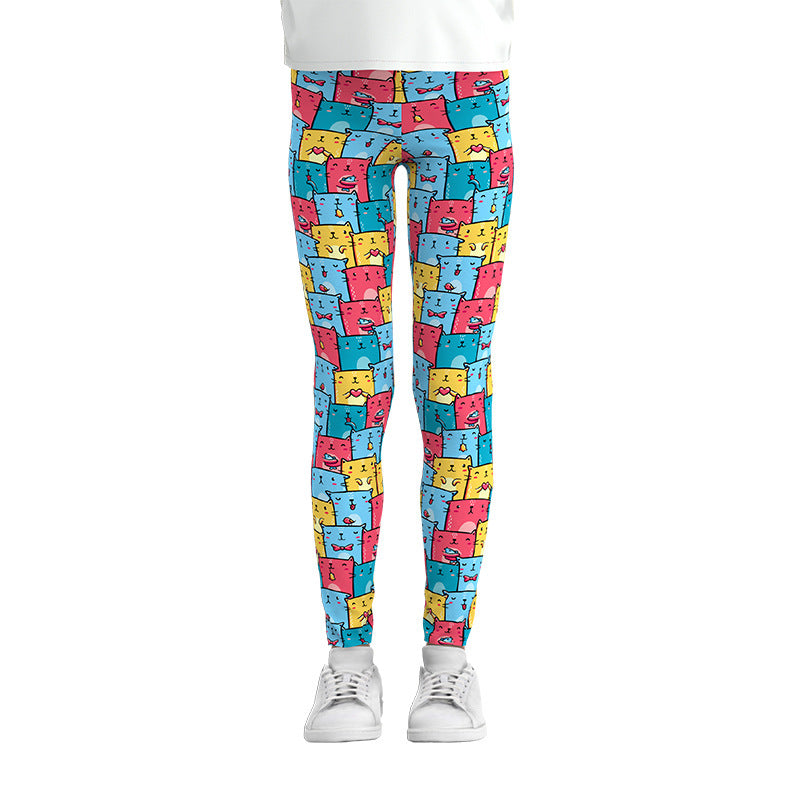 Stylish Digital Print Leggings for Girls - Comfortable Stretch Pants